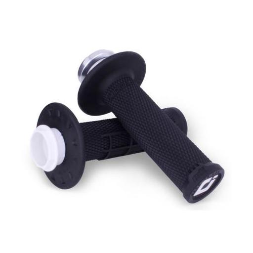 Puños ODI MICRO-X V2 LOCK-ON HALF-WAFFLE NEGRO / PLATA