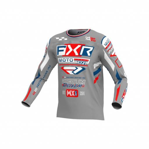 Camiseta FXR PODIUM GLADIATOR MX JERSEY 25 Gris / blanco /  rojo