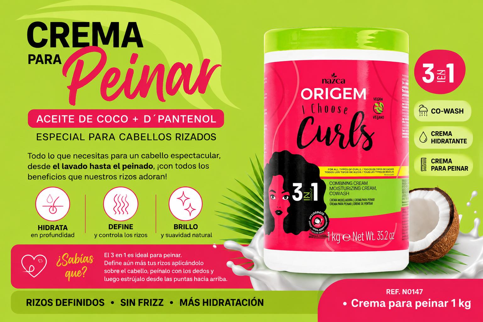 Crema para peinar 1 kg Nazca
