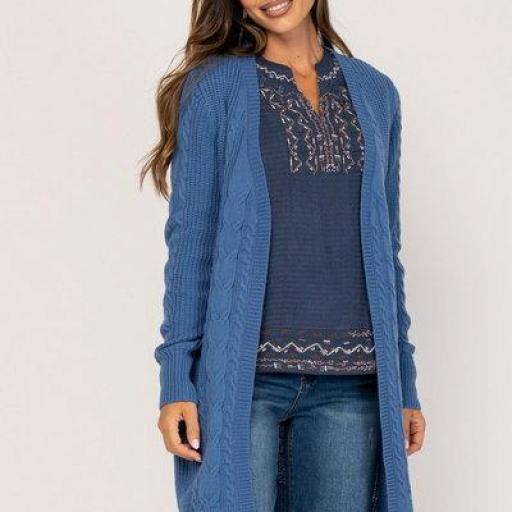 Chaqueta larga de punto