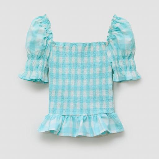 Blusa Castaño de Indias "Ibiza Vichy Turquesa" [3]