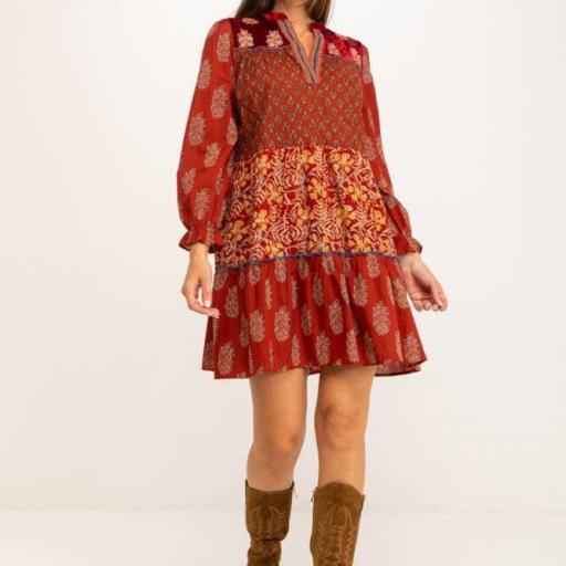 Vestido Estampado Patchwork