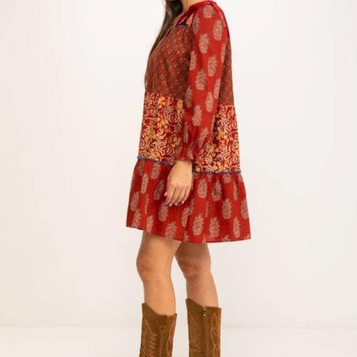Vestido Estampado Patchwork [1]
