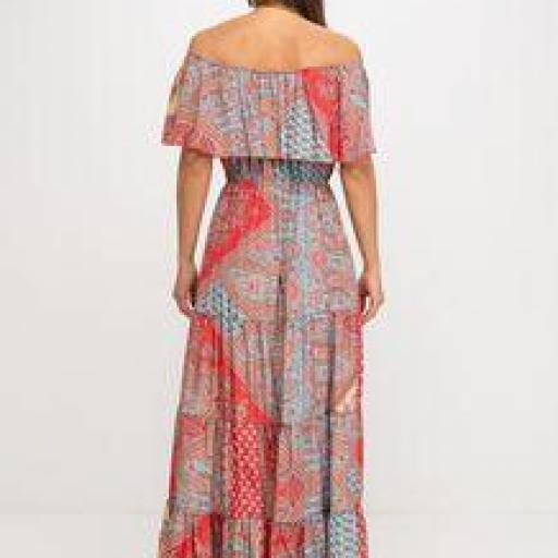 Vestido largo Peace and Love escote Bardot [1]