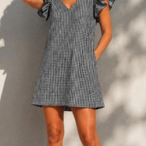 Vestido  Chill&buy "Isla Vichy Negro" [0]