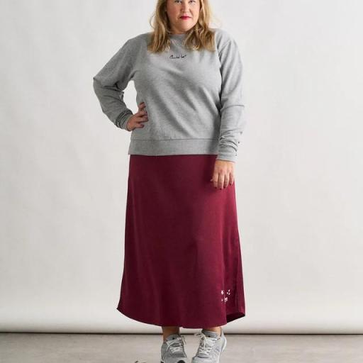 Falda Anabel Lee Satinada Burgundy [1]