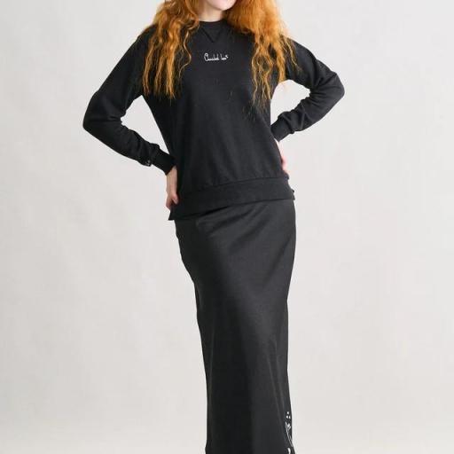 Falda Anabel Lee Satinada Negra [1]