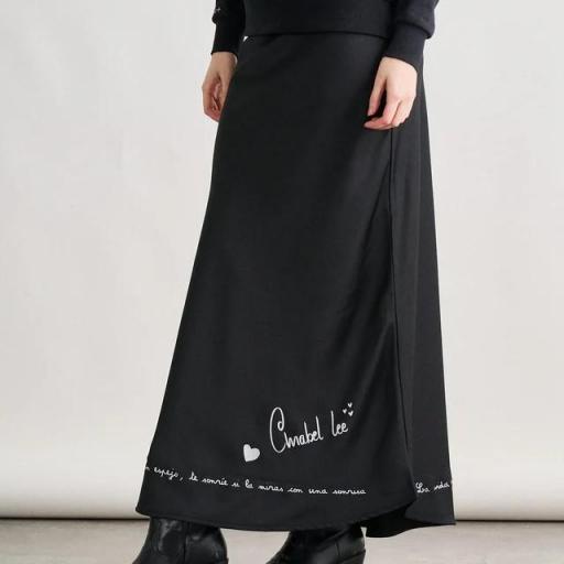 Falda Anabel Lee Satinada Negra [2]