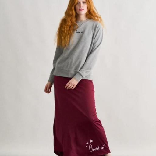 Falda Anabel Lee Satinada Burgundy