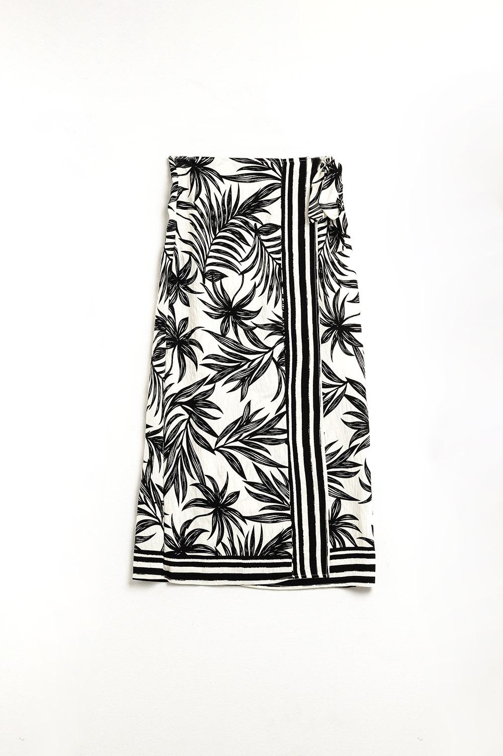 Falda Midi de estampado tropical