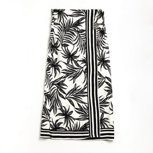 Falda Midi de estampado tropical [0]
