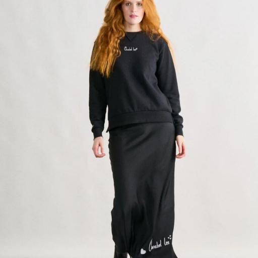 Falda Anabel Lee Satinada Negra