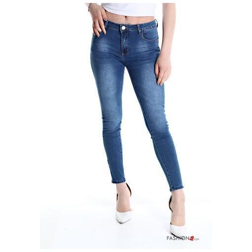 Jeans ajustados en azul medio [0]