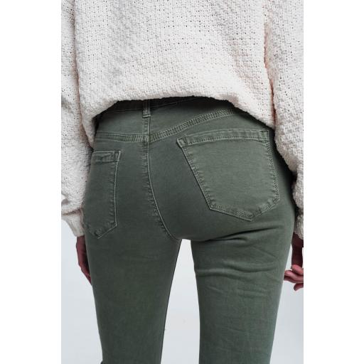 Jeans Q2 de talle alto color verde [1]