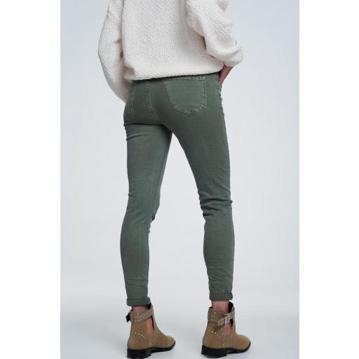 Jeans Q2 de talle alto color verde [2]
