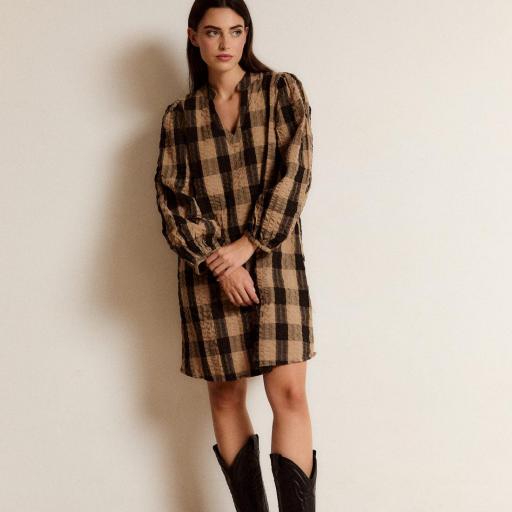 Vestido Castaño de Indias Flora Cuadros [1]