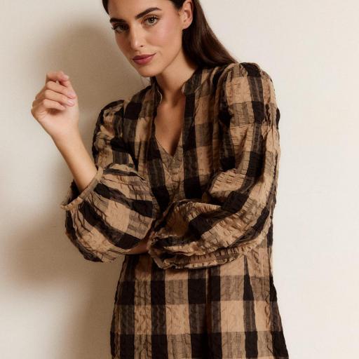 Vestido Castaño de Indias Flora Cuadros [2]