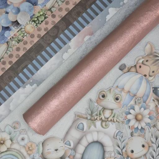 Rollito Ecopiel Elástica Metalizáda Perlada Sweet Pink Be My Baby Bellaluna Crafts [0]