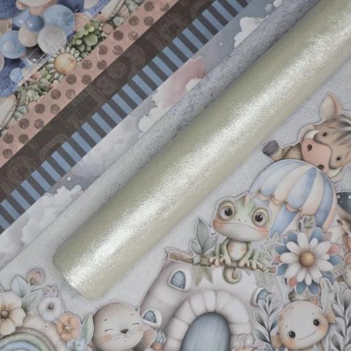 Rollito Ecopiel Glitter Snowflake White Be My Baby Bellaluna Crafts [0]