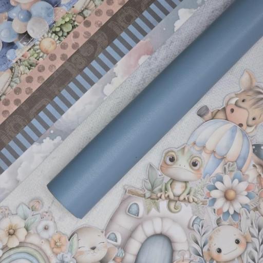 Rollito Ecopiel Mate Extraelástica Shadow Blue Be My Baby Bellaluna Crafts