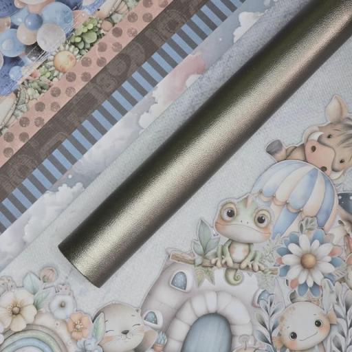 Rollito Ecopiel Elástica Metalizada Perlada Titanium Be My Baby Bellaluna Crafts [0]