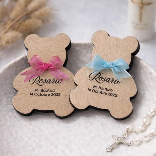 Osito De Madera Personalizado Para Bautizo [1]