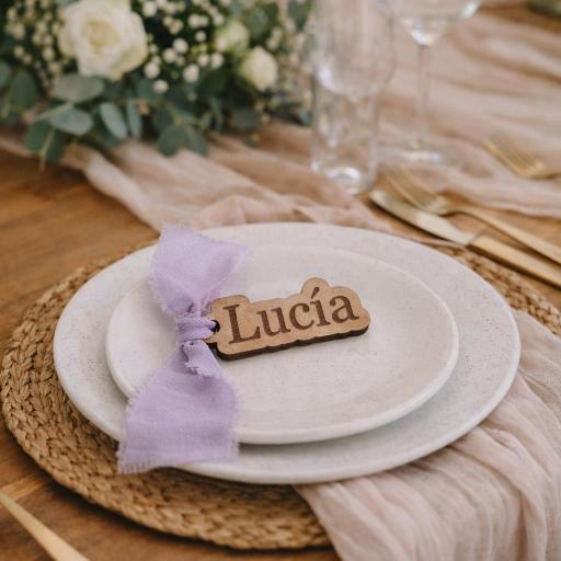 Marcasitios personalizado En Madera Con Cinta Gasa Deshilachada El Rincon Scrap