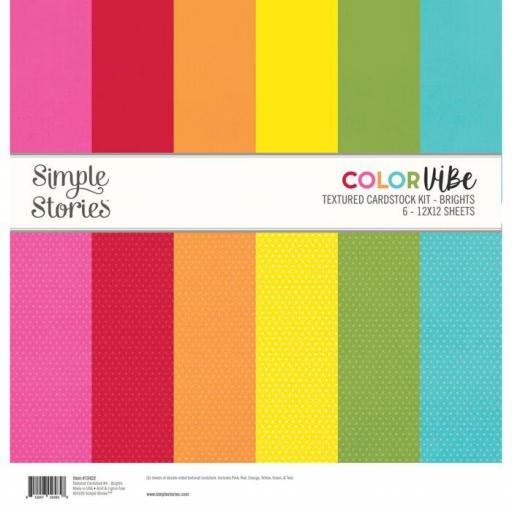 KIT CARDSTOCK DOTS TEXTURED #02 SNAP COLOR VIBE BASICS SIMPLE STORIES