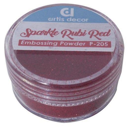 Polvo De Embossing Purpurina Sparkle Rubí Red Artis Decor