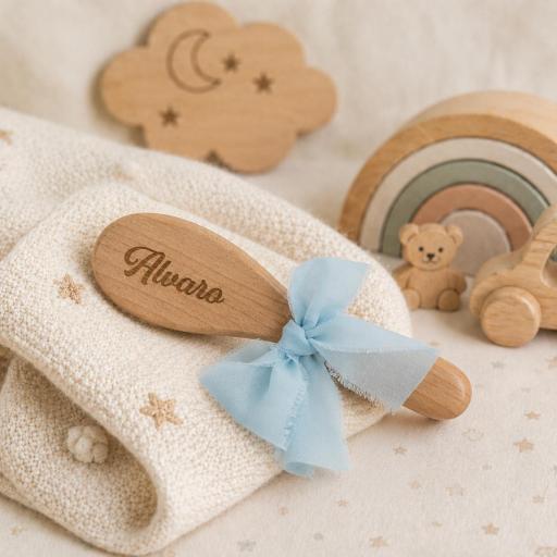 Cepillo Bebé Madera Personalizado