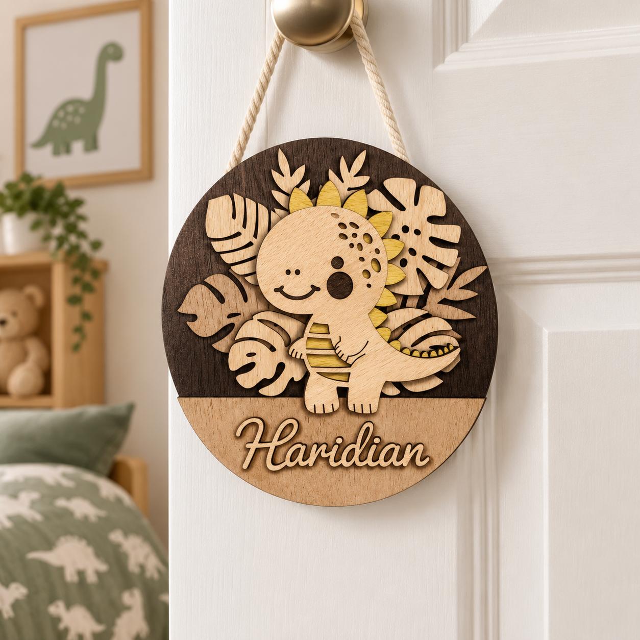 Colgador Infantil Dinosaurio Personalizado
