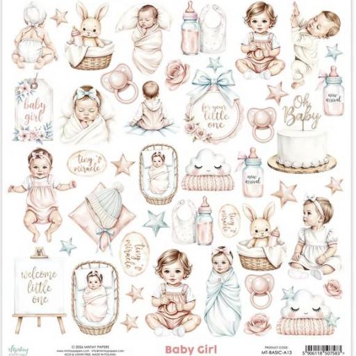 Hoja Para Recortar Baby Girl Mintay Papers [0]