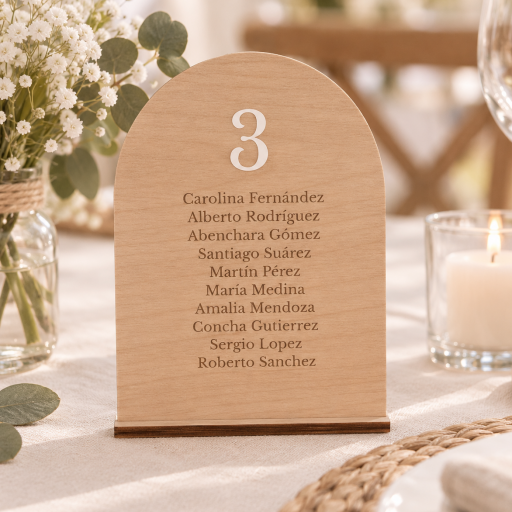 Cartel Número de Mesa Modelo Invitados [0]