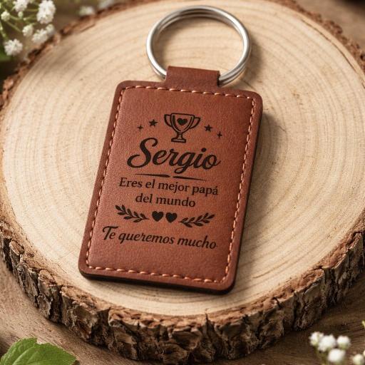 Llavero De Cuero Personalizado Para Papá