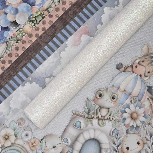 Rollito Ecopiel Glitter Snowflake White Be My Baby Bellaluna Crafts