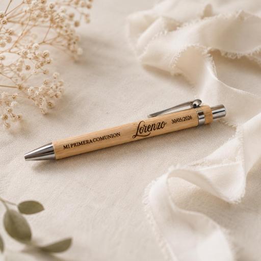 Bolígrafo De Bambú Personalizado para Comunión  [0]