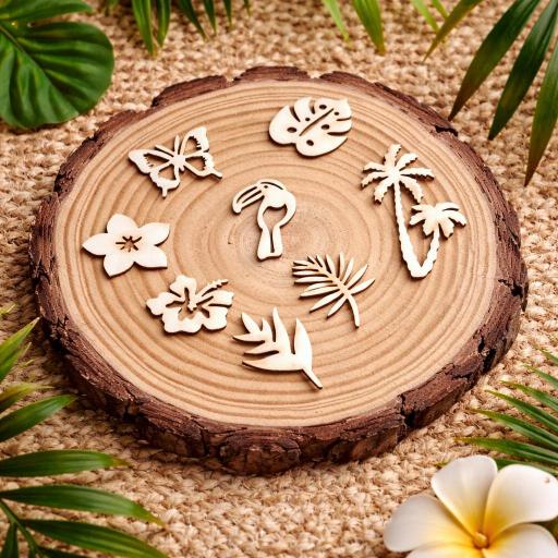 Set Chipboard Tropical El Rincon Scrap