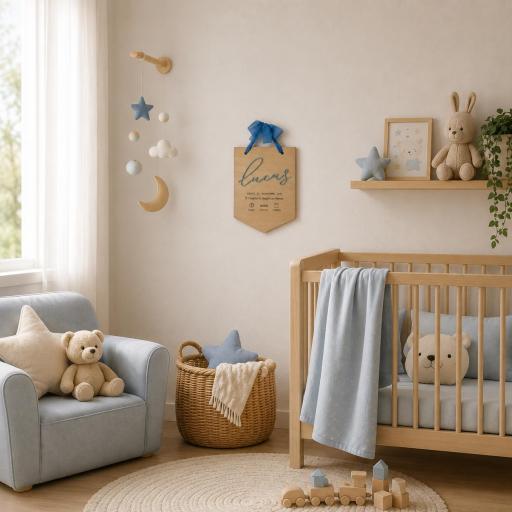 Banderín De Nacimiento Personalizado En Madera [1]