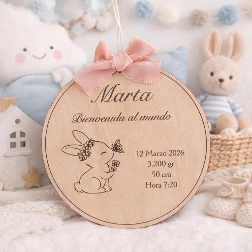 Natalicio Bebés - Placa De Madera Recién Nacidos Personalizada [0]