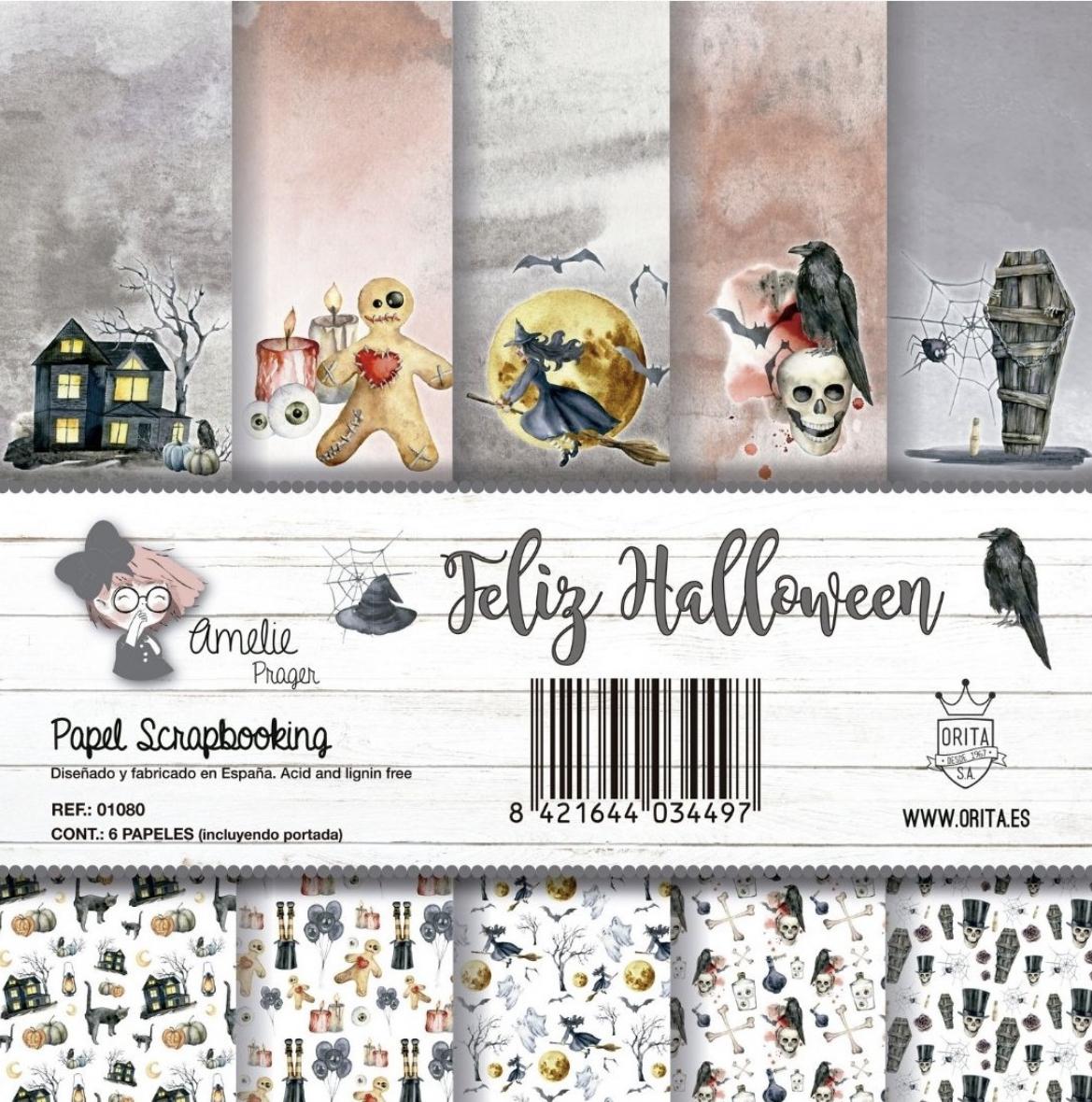 Set de Papeles Feliz Halloween Amelie Prager 