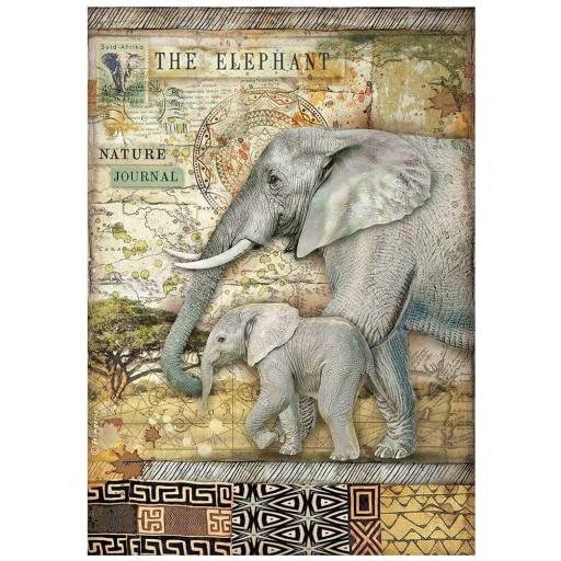 Papel De Arroz El Elefante Savana Stamperia