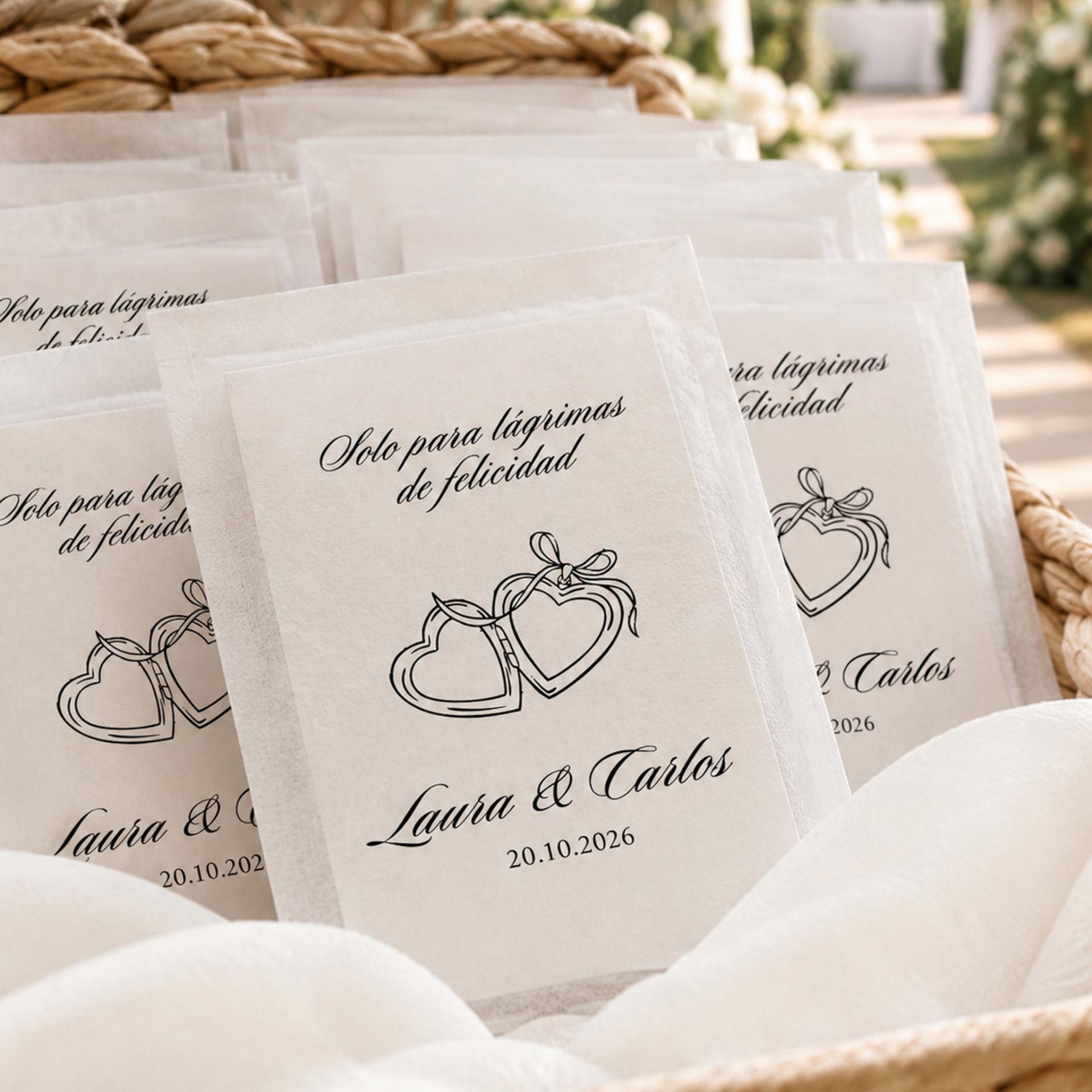 Pañuelos Lagrimas de Felicidad Personalizados