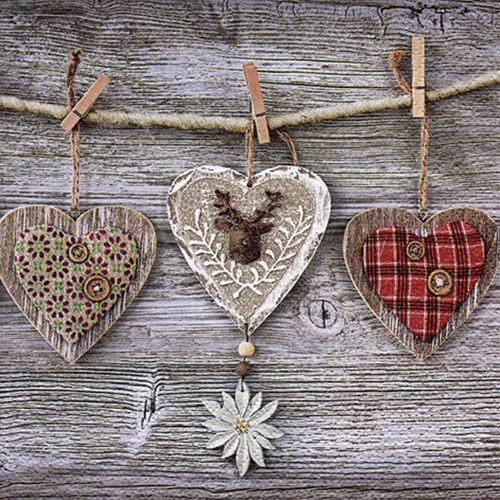 Servilleta Rustic Hearts With Edelweiss Ti Flair
