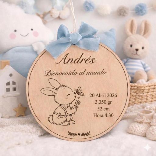 Natalicio Bebés - Placa De Madera Recién Nacidos Personalizada [1]