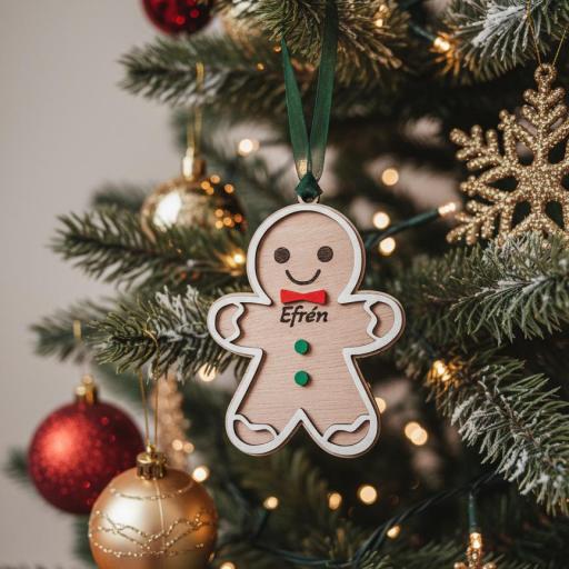 Adorno Galleta De Jengibre En Madera Personalizada El Rincon Scrap [1]
