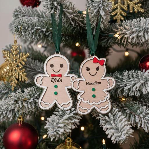 Adorno Galleta De Jengibre En Madera Personalizada El Rincon Scrap [0]