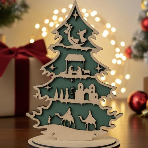 Arbol De Navidad Con Nacimiento 