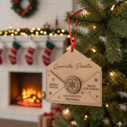 Sobre De Madera Para Carta A Papá Noel [0]