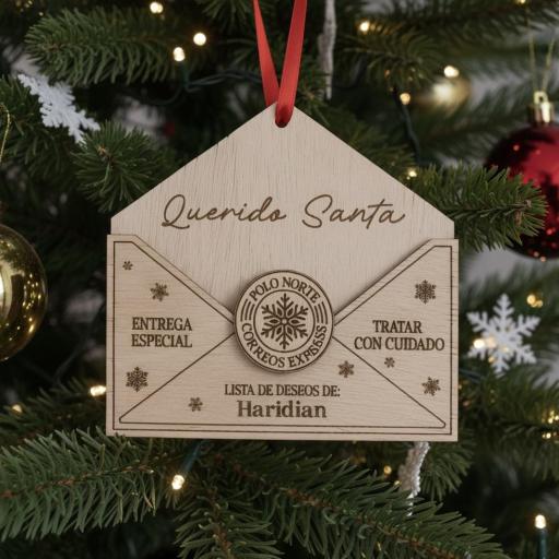 Sobre De Madera Para Carta A Papá Noel