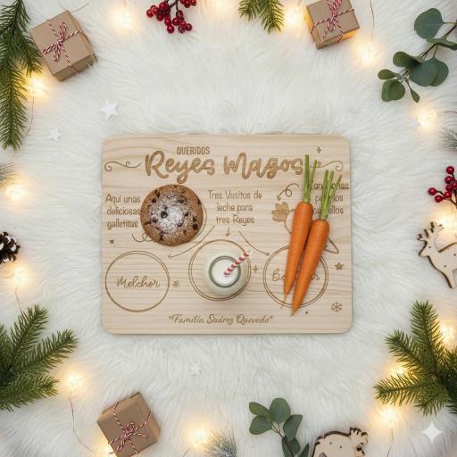 Bandeja de Madera para Los Reyes Magos